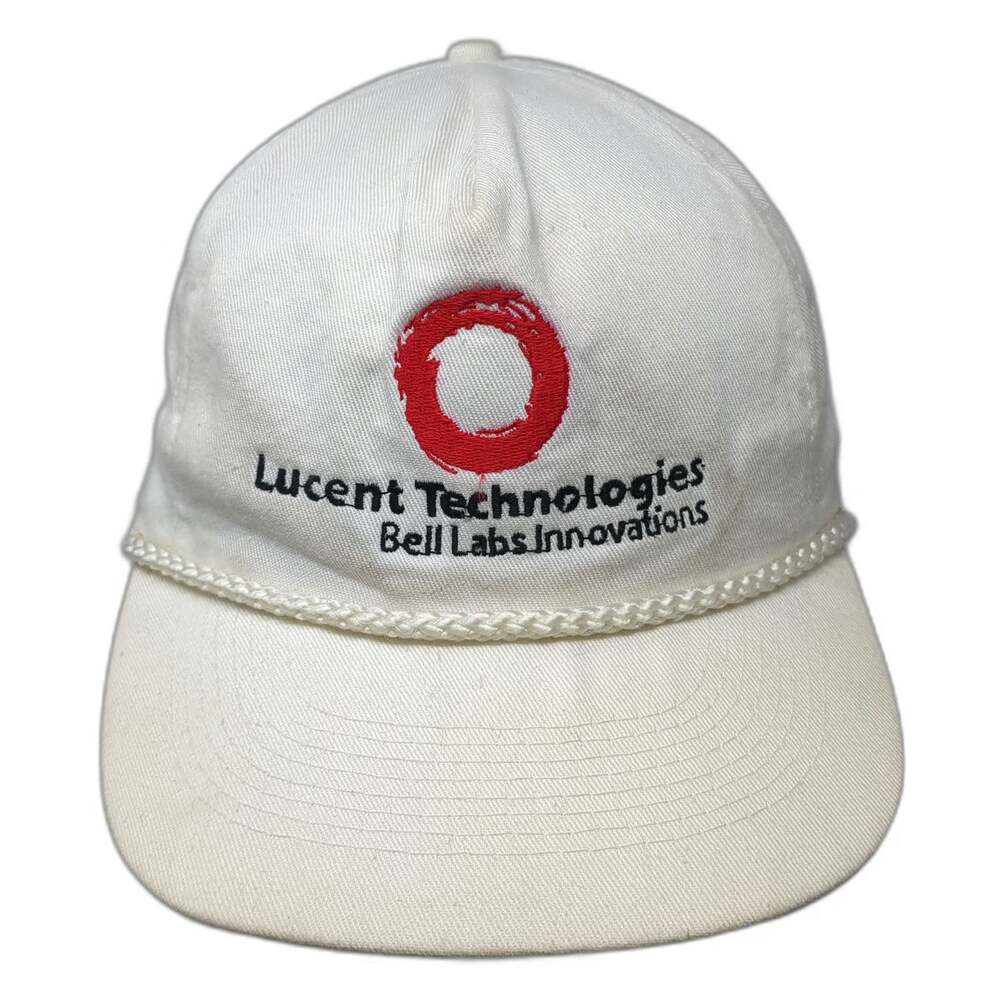 T.I. 5 Panel White One Size Hat Snapback Lucent Technologies Bell Labs Rope